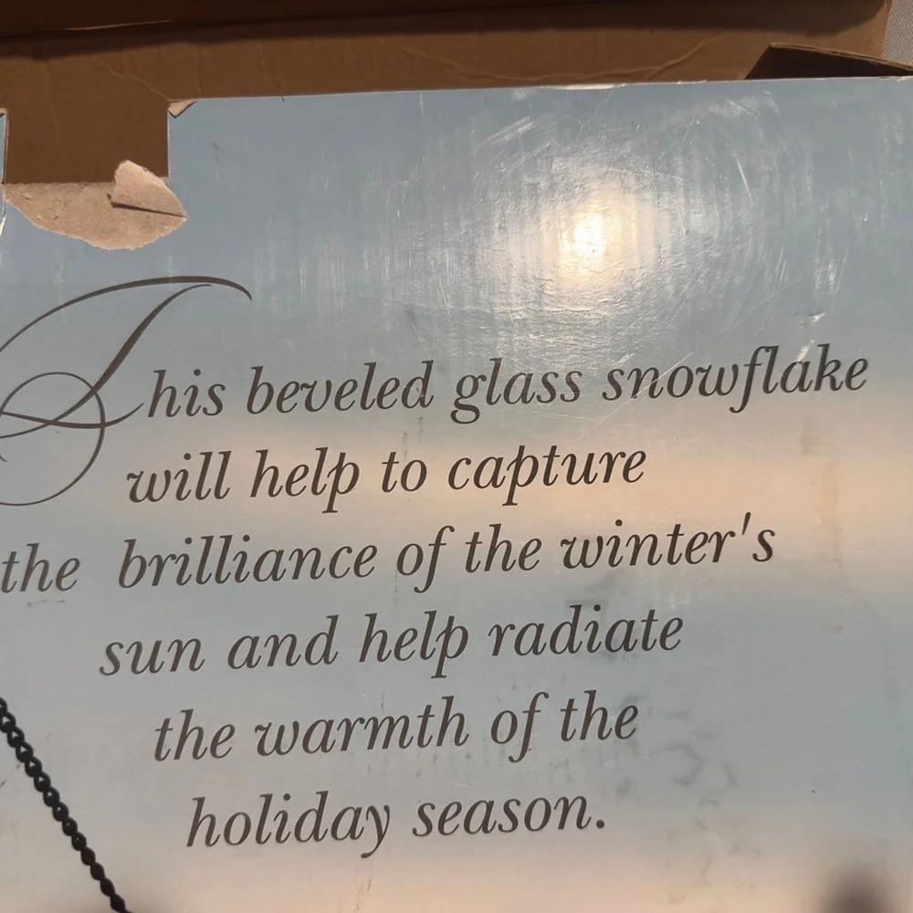 Vintage Leaded Glass Snowflake Ornament Sun Catcher Christmas Holiday